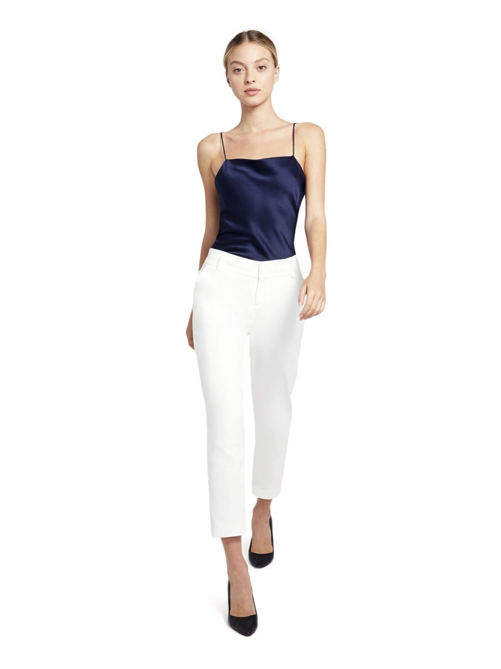 Alice + Olivia Stacey Slim Trouser White Ankle Pants Tailored Size 0